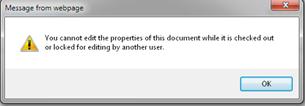 Message telling you that the file is locked by someone else